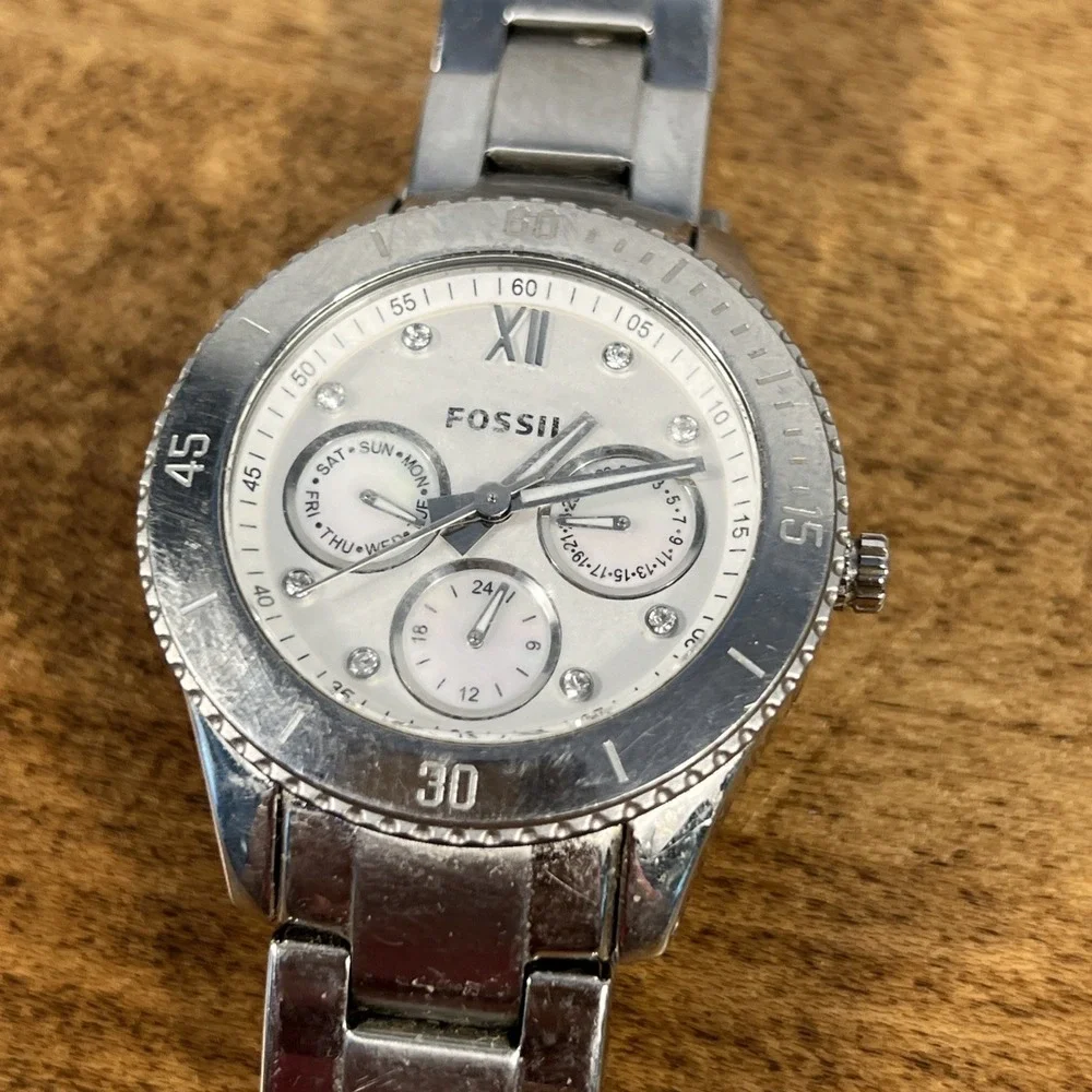 Lot Of 2 Fossil Stella ES3098 & Sydney ES-3069 Women's Stainless Steel Watch Lot